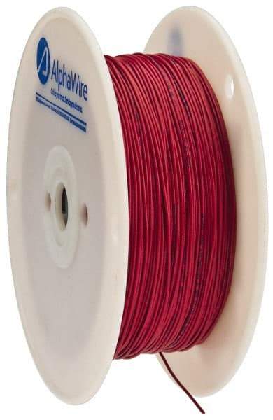 Alpha Wire - 24 AWG, 1 Strand, 305 m OAL, Tinned Copper Hook Up Wire - Red PVC Jacket, 0.052" Diam - Eagle Tool & Supply