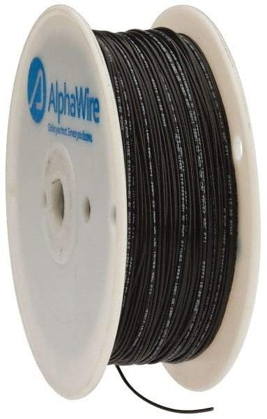 Alpha Wire - 22 AWG, 1 Strand, 305 m OAL, Tinned Copper Hook Up Wire - Black PVC Jacket, 0.057" Diam - Eagle Tool & Supply