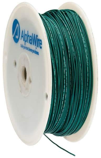 Alpha Wire - 22 AWG, 1 Strand, 305 m OAL, Tinned Copper Hook Up Wire - Green PVC Jacket, 0.057" Diam - Eagle Tool & Supply