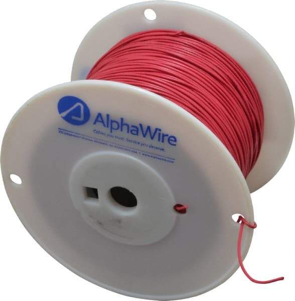 Alpha Wire - 20 AWG, 10 Strand, 305 m OAL, Tinned Copper Hook Up Wire - Red PVC Jacket, 0.069" Diam - Eagle Tool & Supply