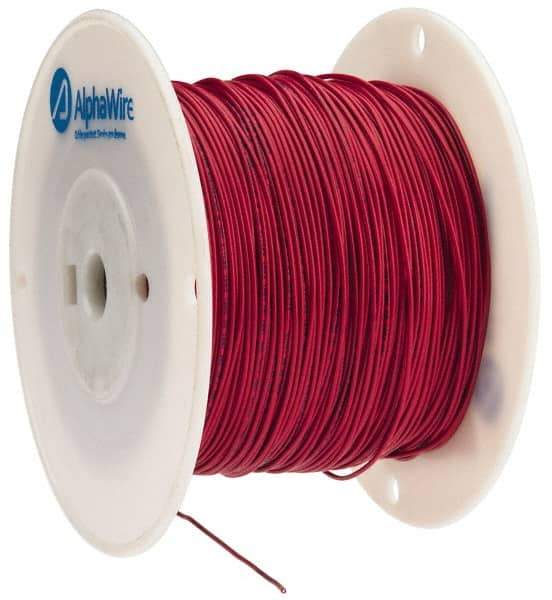 Alpha Wire - 20 AWG, 1 Strand, 305 m OAL, Tinned Copper Hook Up Wire - Red PVC Jacket, 0.064" Diam - Eagle Tool & Supply