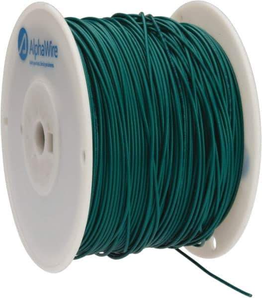 Alpha Wire - 18 AWG, 16 Strand, 305 m OAL, Tinned Copper Hook Up Wire - Green PVC Jacket, 0.079" Diam - Eagle Tool & Supply