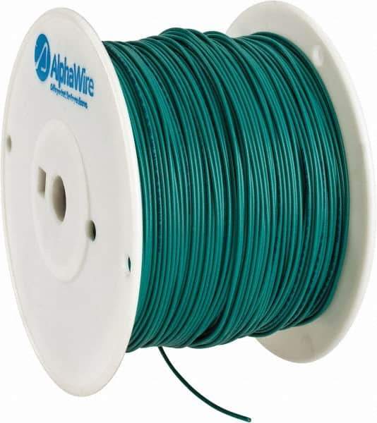 Alpha Wire - 18 AWG, 1 Strand, 305 m OAL, Tinned Copper Hook Up Wire - Green PVC Jacket, 0.072" Diam - Eagle Tool & Supply