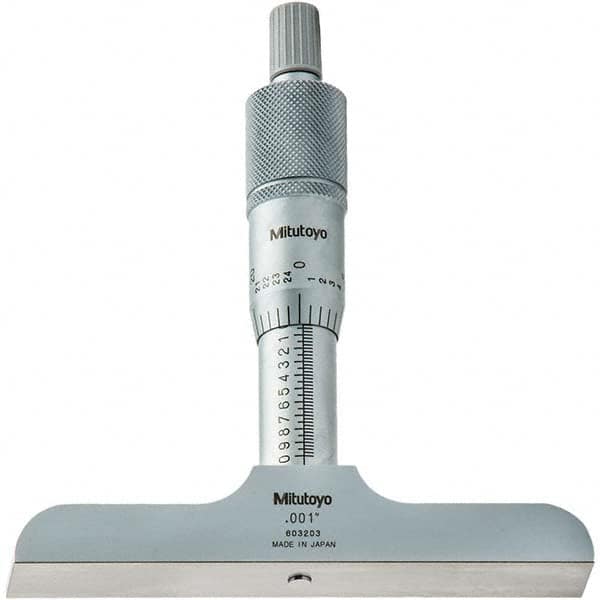 Mitutoyo - Mechanical Depth Micrometers Minimum Measurement (Inch): 0 Minimum Measurement (Decimal Inch): 0 - Eagle Tool & Supply