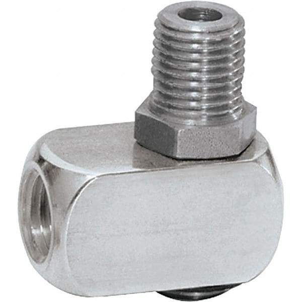 Dynabrade - 1/4 Male NPT Pneumatic Hose Single Pivot Fitting - Aluminum - Eagle Tool & Supply