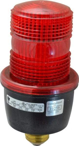 Federal Signal Corp - 120 VAC, 4X NEMA Rated, Strobe Tube, Red, Low Profile Mini Strobe Light - 65 to 95 Flashes per min, 3-1/8 Inch Diameter, 6.1 Inch High, IP66 Ingress Rating, Screw Mount - Eagle Tool & Supply