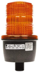 Federal Signal Corp - 12 to 48 VDC, 4X NEMA Rated, Strobe Tube, Amber, Low Profile Mini Strobe Light - 65 to 95 Flashes per min, 1/2 Inch Pipe, 3-1/8 Inch Diameter, 5.8 Inch High, IP66 Ingress Rating, Pipe Mount - Eagle Tool & Supply