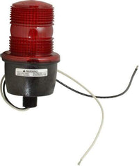 Federal Signal Corp - 120 VAC, 4X NEMA Rated, Strobe Tube, Red, Low Profile Mini Strobe Light - 65 to 95 Flashes per min, 1/2 Inch Pipe, 3-1/8 Inch Diameter, 5.8 Inch High, IP66 Ingress Rating, Pipe Mount - Eagle Tool & Supply