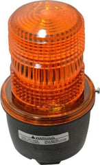 Federal Signal Corp - 120 VAC, 4X NEMA Rated, Strobe Tube, Amber, Low Profile Mini Strobe Light - 65 to 95 Flashes per min, 1/2 Inch Pipe, 3-1/8 Inch Diameter, 5.7 Inch High, IP66 Ingress Rating, Pipe Mount - Eagle Tool & Supply