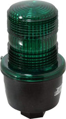 Federal Signal Corp - 120 VAC, 4X NEMA Rated, Strobe Tube, Green, Low Profile Mini Strobe Light - 65 to 95 Flashes per min, 1/2 Inch Pipe, 3-1/8 Inch Diameter, 5.7 Inch High, IP66 Ingress Rating, Pipe Mount - Eagle Tool & Supply