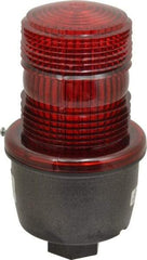 Federal Signal Corp - 120 VAC, 4X NEMA Rated, Strobe Tube, Red, Low Profile Mini Strobe Light - 65 to 95 Flashes per min, 1/2 Inch Pipe, 3-1/8 Inch Diameter, 5.7 Inch High, IP66 Ingress Rating, Pipe Mount - Eagle Tool & Supply