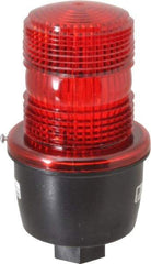 Federal Signal Corp - 12 to 48 VDC, 4X NEMA Rated, Strobe Tube, Red, Low Profile Mini Strobe Light - 65 to 95 Flashes per min, 1/2 Inch Pipe, 3-1/8 Inch Diameter, 5.7 Inch High, IP66 Ingress Rating, Pipe Mount - Eagle Tool & Supply