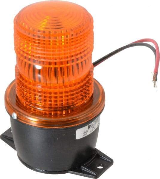 Federal Signal Corp - 12 to 48 VDC, 4X NEMA Rated, Strobe Tube, Amber, Low Profile Mini Strobe Light - 65 to 95 Flashes per min, 3-1/8 Inch Diameter, 5.1 Inch High, IP66 Ingress Rating, T Mount - Eagle Tool & Supply