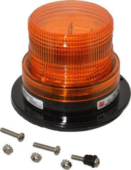 Federal Signal Corp - 12 to 48 VDC, 4X NEMA Rated, Strobe Tube, Amber, Low Profile Mini Strobe Light - 65-95 Flashes per min, 5 Inch Diameter, 3-5/8 Inch High, IP65 Ingress Rating, Surface Mount - Eagle Tool & Supply
