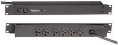 Wiremold - 6 Outlets, 120 Volts, 20 Amps, 6' Cord, Power Outlet Strip - 1 Circuits, Rack Mount, 5-15P NEMA Configuration, 19" Strip, cULus, UL Listed File 1449 - Eagle Tool & Supply