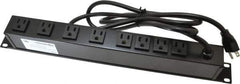 Wiremold - 8 Outlets, 120 Volts, 15 Amps, 6' Cord, Power Outlet Strip - Rack Mount, 5-15 NEMA Configuration, 19" Strip, CSA Certified, UL Recognized - Eagle Tool & Supply