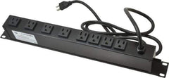 Wiremold - 8 Outlets, 120 Volts, 15 Amps, 6' Cord, Power Outlet Strip - 1 Circuits, Rack Mount, 5-15R NEMA Configuration, 19" Strip, cULus, UL Listed File 1449 - Eagle Tool & Supply