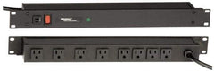 Wiremold - 8 Outlets, 120 Volts, 15 Amps, 15' Cord, Power Outlet Strip - 1 Circuits, Rack Mount, 5-15R NEMA Configuration, 19" Strip, cULus, UL Listed File 1449 - Eagle Tool & Supply