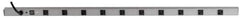 Wiremold - 10 Outlets, 120 Volts, 20 Amps, 15' Cord, Power Outlet Strip - Rack Mount, L5-20P NEMA Configuration, cULus, UL Listed File 1449 - Eagle Tool & Supply