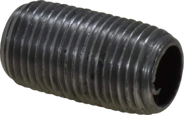 Value Collection - Schedule 40, 1/8" Diam x 3/4" Long Steel Black Pipe Nipple - Threaded - Eagle Tool & Supply