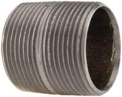 Value Collection - Schedule 40, 1-1/4" Diam x 1-5/8" Long Steel Black Pipe Nipple - Threaded - Eagle Tool & Supply