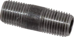 Value Collection - Schedule 40, 1/4" Diam x 1-1/2" Long Steel Black Pipe Nipple - Threaded - Eagle Tool & Supply