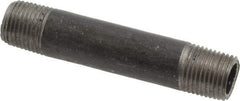 Value Collection - Schedule 40, 1/8" Diam x 2" Long Steel Black Pipe Nipple - Threaded - Eagle Tool & Supply