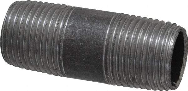 Value Collection - Schedule 40, 1/2" Diam x 2" Long Steel Black Pipe Nipple - Threaded - Eagle Tool & Supply