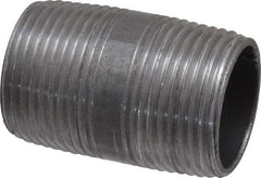 Value Collection - Schedule 40, 1" Diam x 2" Long Steel Black Pipe Nipple - Threaded - Eagle Tool & Supply