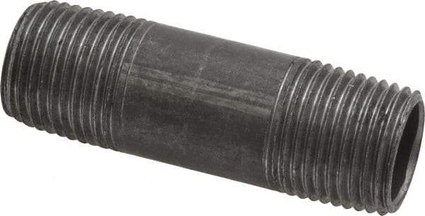 Value Collection - Schedule 40, 1/2" Diam x 2-1/2" Long Steel Black Pipe Nipple - Threaded - Eagle Tool & Supply