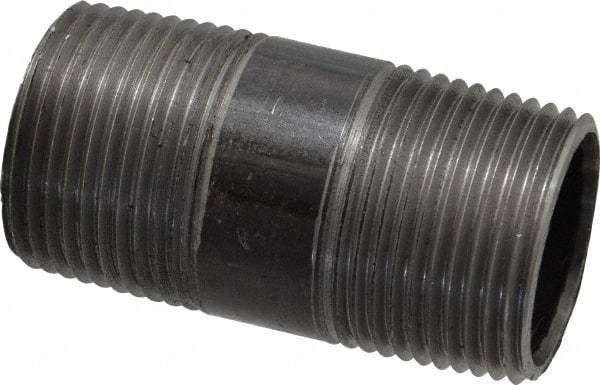 Value Collection - Schedule 40, 1" Diam x 2-1/2" Long Steel Black Pipe Nipple - Threaded - Eagle Tool & Supply