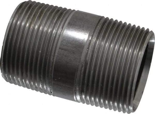 Value Collection - Schedule 40, 1-1/4" Diam x 2-1/2" Long Steel Black Pipe Nipple - Threaded - Eagle Tool & Supply