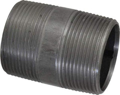 Value Collection - Schedule 40, 1-1/2" Diam x 2-1/2" Long Steel Black Pipe Nipple - Threaded - Eagle Tool & Supply