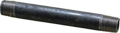 Value Collection - Schedule 40, 1/8" Diam x 3" Long Steel Black Pipe Nipple - Threaded - Eagle Tool & Supply