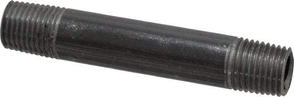 Value Collection - Schedule 40, 1/4" Diam x 3" Long Steel Black Pipe Nipple - Threaded - Eagle Tool & Supply