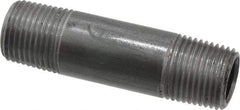 Value Collection - Schedule 40, 1/2" Diam x 3" Long Steel Black Pipe Nipple - Threaded - Eagle Tool & Supply