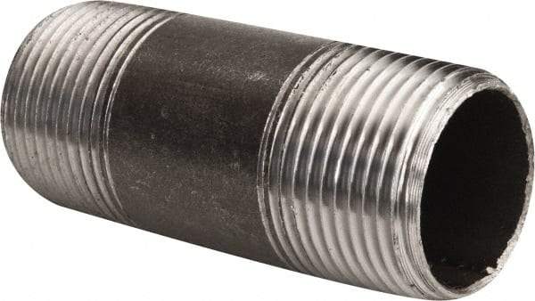 Value Collection - Schedule 40, 1" Diam x 3" Long Steel Black Pipe Nipple - Threaded - Eagle Tool & Supply