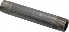 Value Collection - Schedule 40, 3/8" Diam x 3-1/2" Long Steel Black Pipe Nipple - Threaded - Eagle Tool & Supply