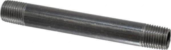 Value Collection - Schedule 40, 1/4" Diam x 4" Long Steel Black Pipe Nipple - Threaded - Eagle Tool & Supply