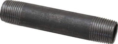 Value Collection - Schedule 40, 1/2" Diam x 4" Long Steel Black Pipe Nipple - Threaded - Eagle Tool & Supply