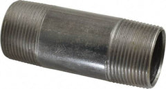 Value Collection - Schedule 40, 1-1/4" Diam x 4" Long Steel Black Pipe Nipple - Threaded - Eagle Tool & Supply