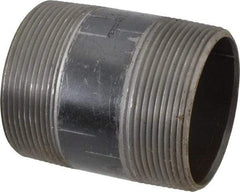 B&K Mueller - Schedule 40, 3" Diam x 4" Long Steel Black Pipe Nipple - Threaded - Eagle Tool & Supply