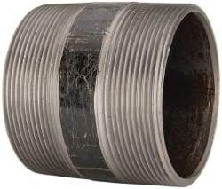 B&K Mueller - Schedule 40, 4" Diam x 4" Long Steel Black Pipe Nipple - Threaded - Eagle Tool & Supply