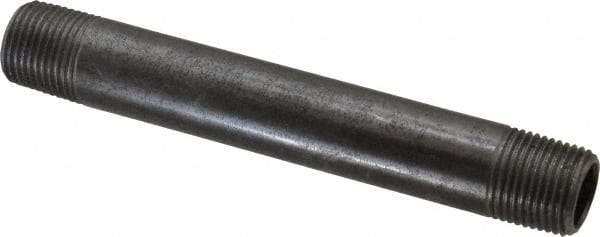 Value Collection - Schedule 40, 3/8" Diam x 4-1/2" Long Steel Black Pipe Nipple - Threaded - Eagle Tool & Supply