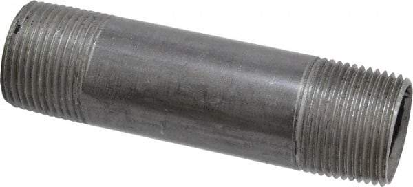 Value Collection - Schedule 40, 1" Diam x 4-1/2" Long Steel Black Pipe Nipple - Threaded - Eagle Tool & Supply