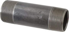 Value Collection - Schedule 40, 1-1/4" Diam x 4-1/2" Long Steel Black Pipe Nipple - Threaded - Eagle Tool & Supply