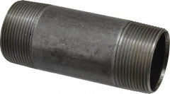 B&K Mueller - Schedule 40, 1-1/2" Diam x 4-1/2" Long Steel Black Pipe Nipple - Threaded - Eagle Tool & Supply