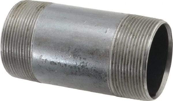 Value Collection - Schedule 40, 2" Diam x 4-1/2" Long Steel Black Pipe Nipple - Threaded - Eagle Tool & Supply