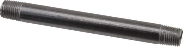 Value Collection - Schedule 40, 1/4" Diam x 5" Long Steel Black Pipe Nipple - Threaded - Eagle Tool & Supply