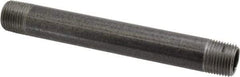 Value Collection - Schedule 40, 3/8" Diam x 5" Long Steel Black Pipe Nipple - Threaded - Eagle Tool & Supply